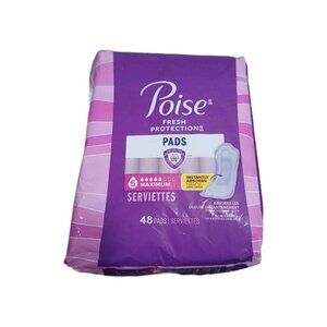Poise MAXIMUM Absorbency Regular Incontinence Pads 48 Count